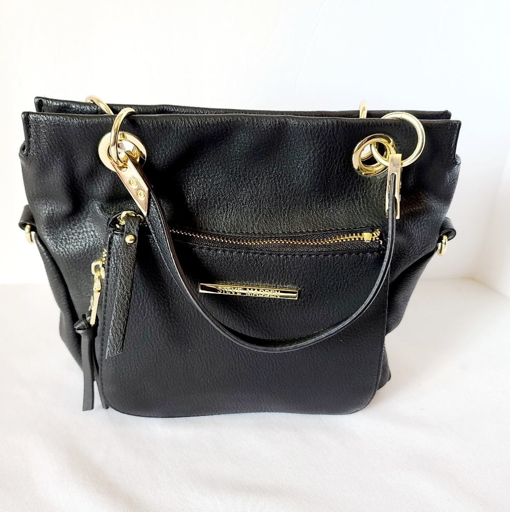 Black Steve Madden handbag purse gold hardware
